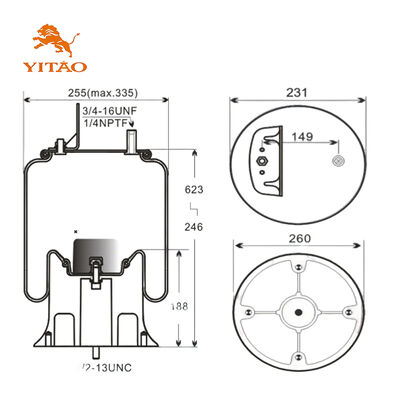 オランダ 90557214 のためのふいごのエア バッグ Contitech の空気ふいごの Firestone W01-358-9501