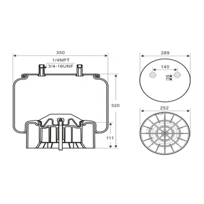 W01-358-8091 Goodyear 1R14-171のHendricksonのための頑丈なエアー バッグ