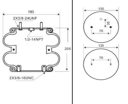 FD 120-20のトラックのためのIATF16949空気懸濁液ばね袋